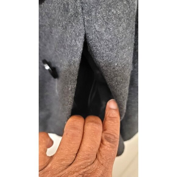 Michael Kord Gray Wool Blend Double-Breasted Peacoat  Size S - Picture 7 of 15